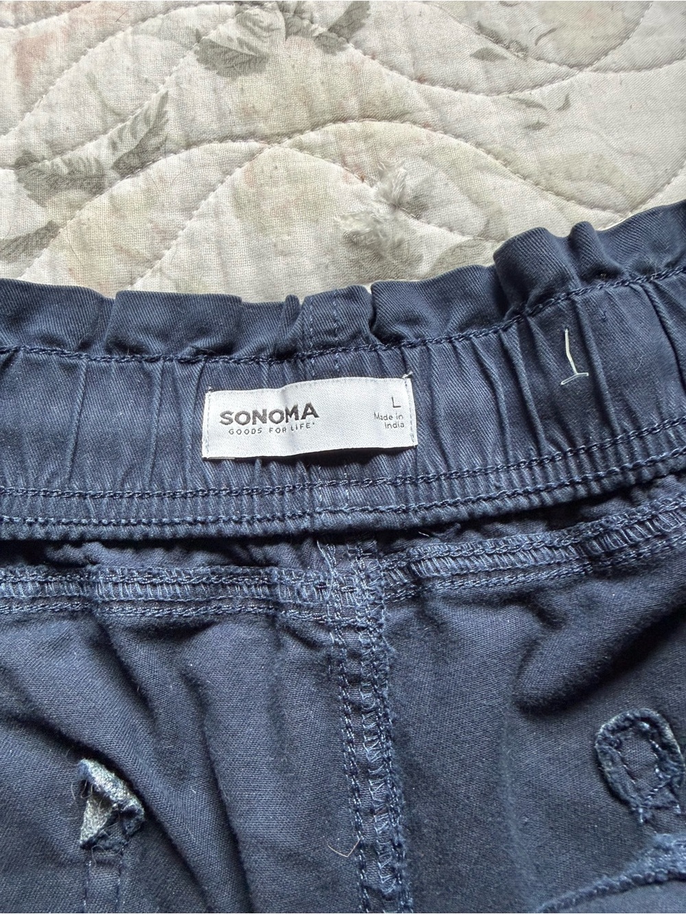Sonoma Navy Wide-Leg Pull-On Pants - Picture 3 of 5